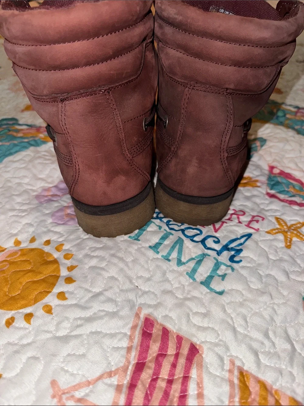 NWOT Timberland Men's Maroon Lace-Up Leather Boots